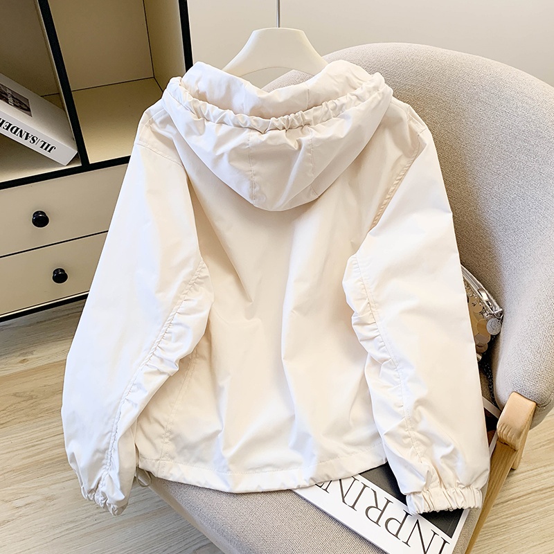 Beige fashion technical jacket autumn coat for women