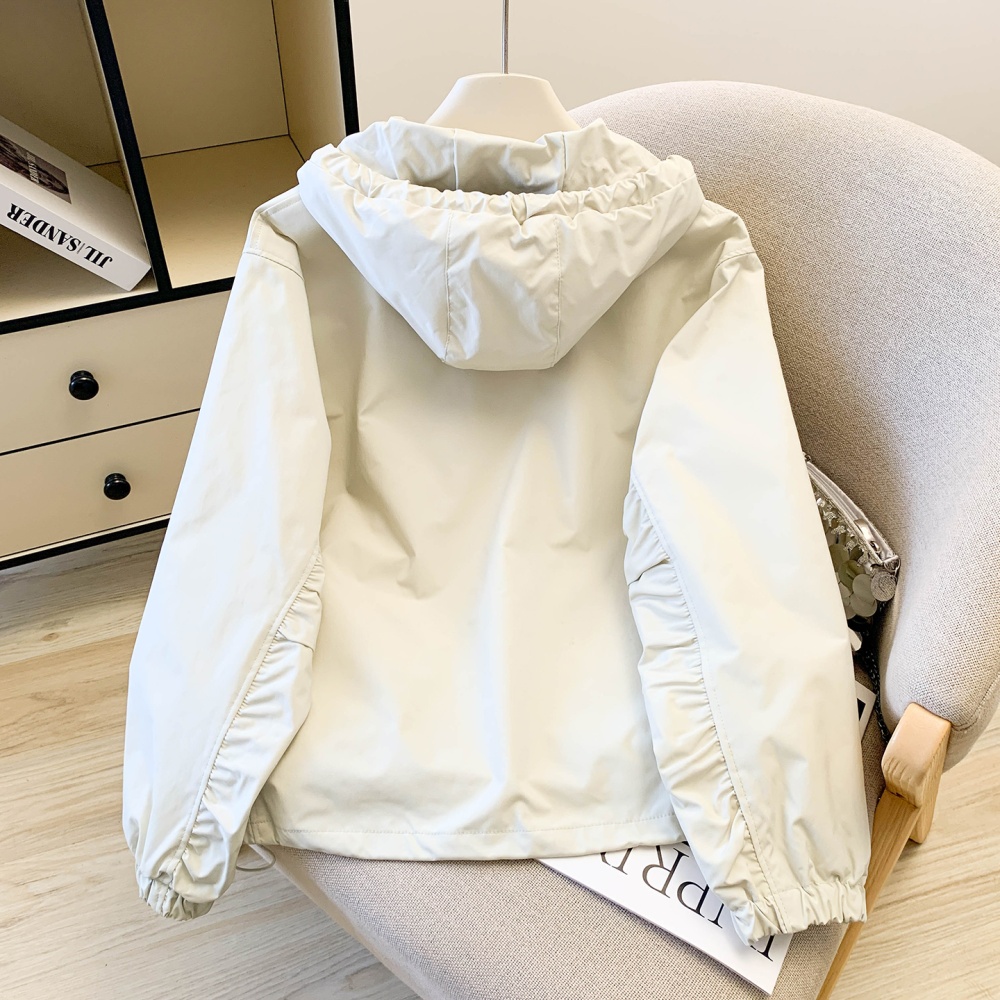 Beige fashion technical jacket autumn coat for women
