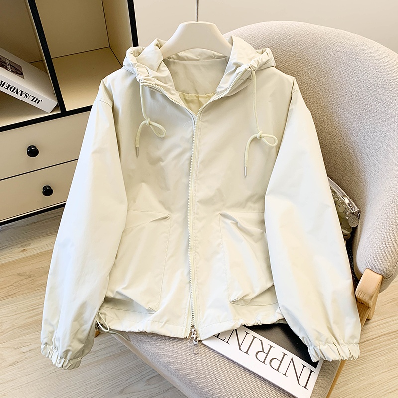 Beige fashion technical jacket autumn coat for women