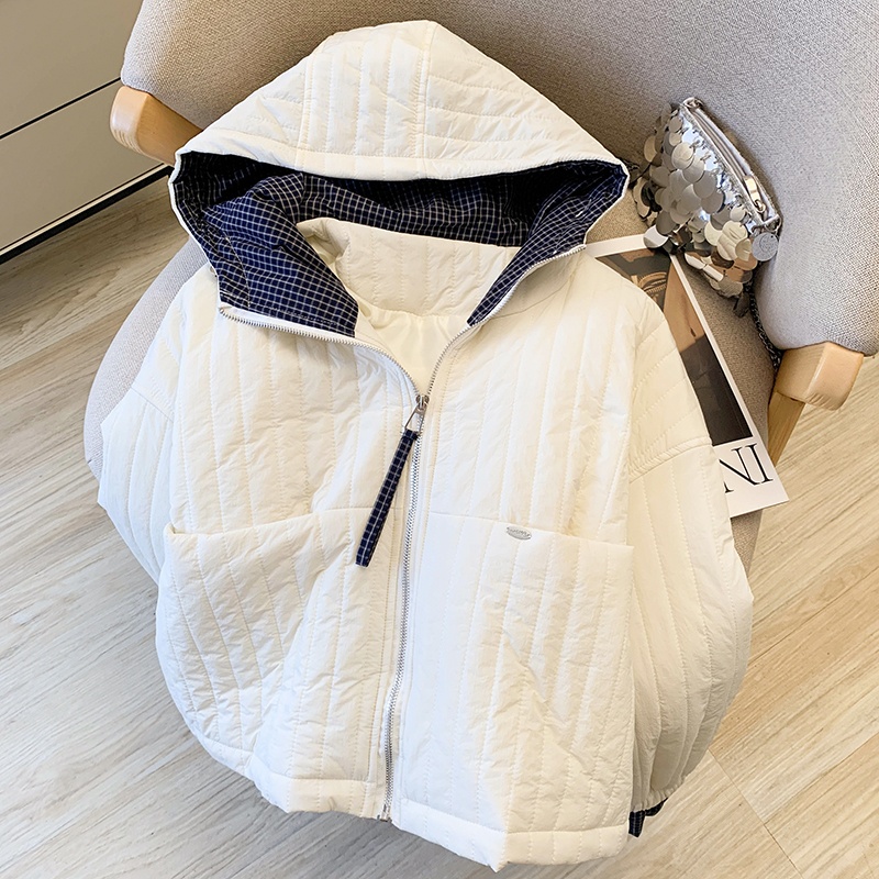 Casual hooded loose cotton coat autumn cotton jacket