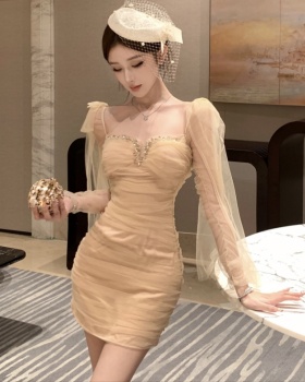 Ladies slim package hip short dress