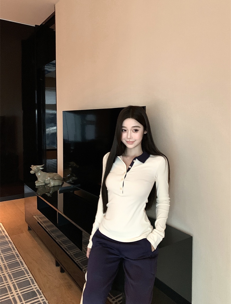 Sexy mixed colors long sleeve tops
