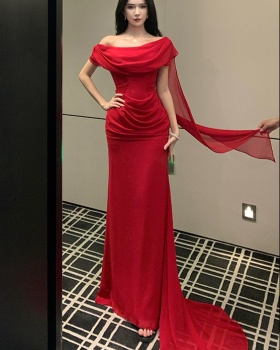 Wedding red banquet evening dress bride niche dress