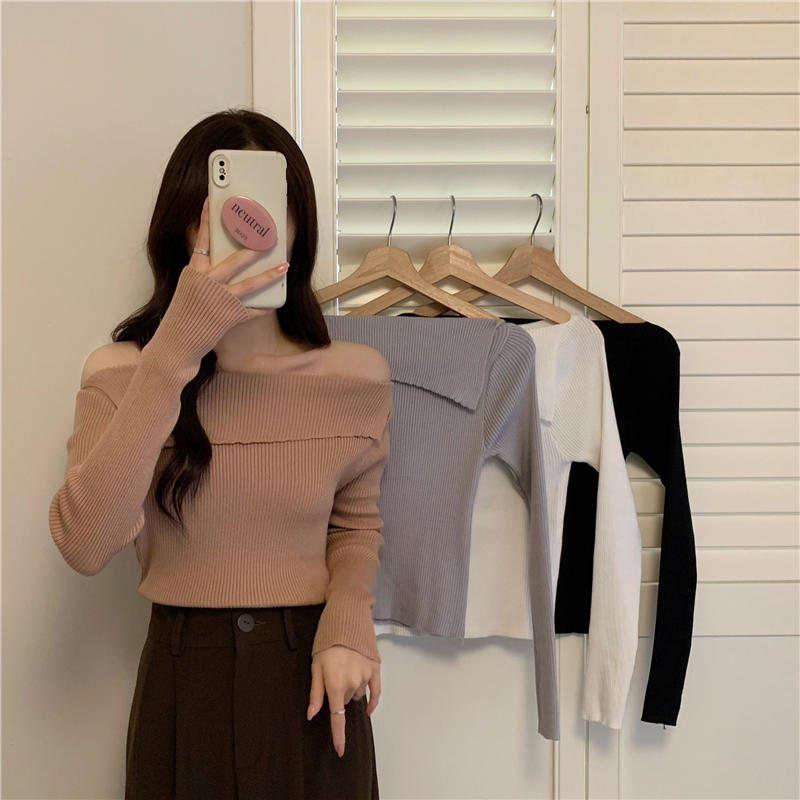 Long sleeve autumn and winter sweater retro tops