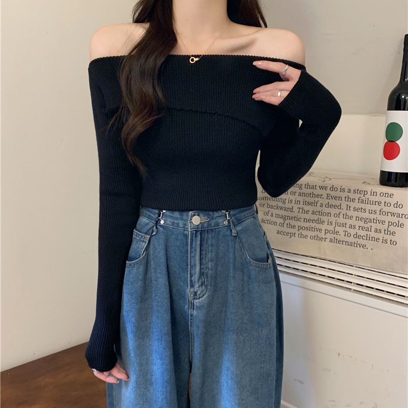 Long sleeve autumn and winter sweater retro tops