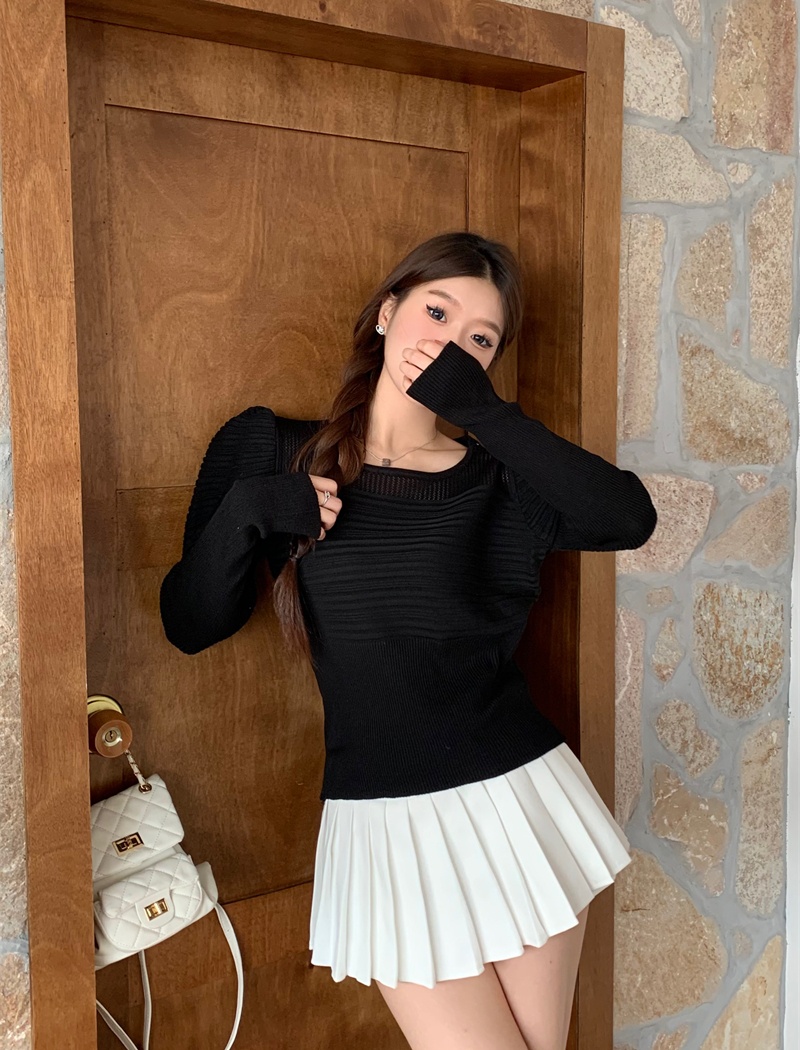 Autumn and winter tops round neck sweater for women