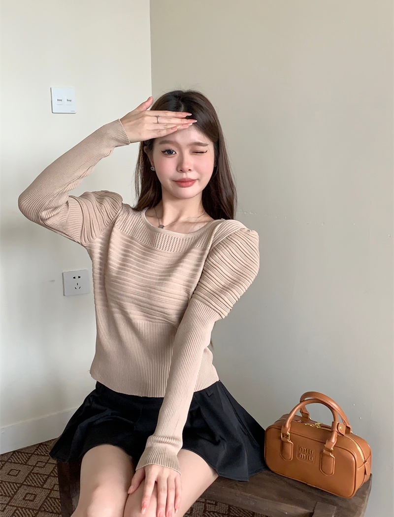 Autumn and winter tops round neck sweater for women