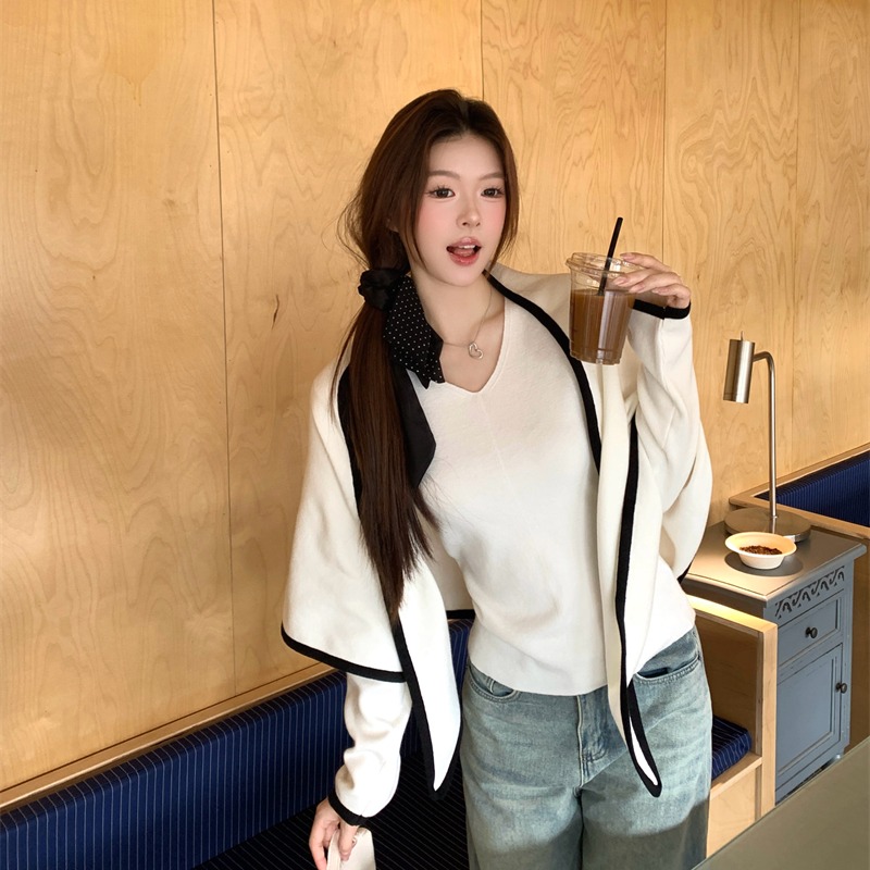 Autumn and winter tops geometry sweater 2pcs set