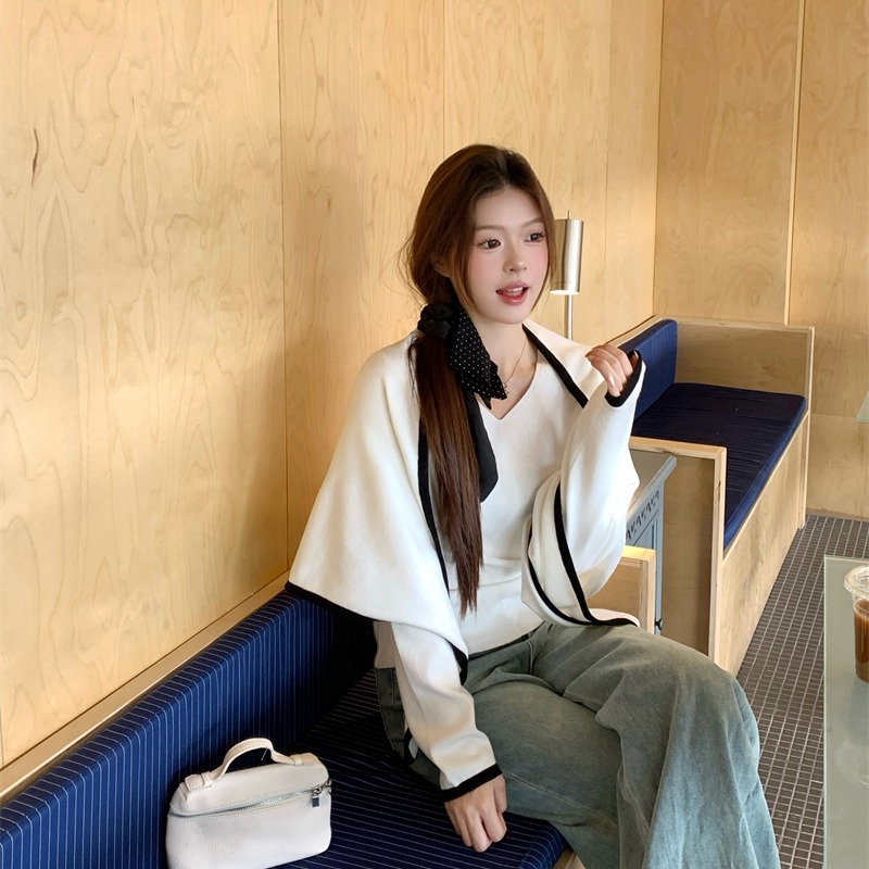 Autumn and winter tops geometry sweater 2pcs set
