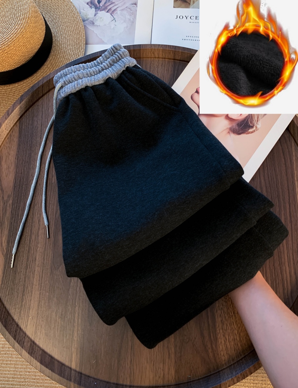 Slim thick drape casual pants lazy loose wide leg pants for women