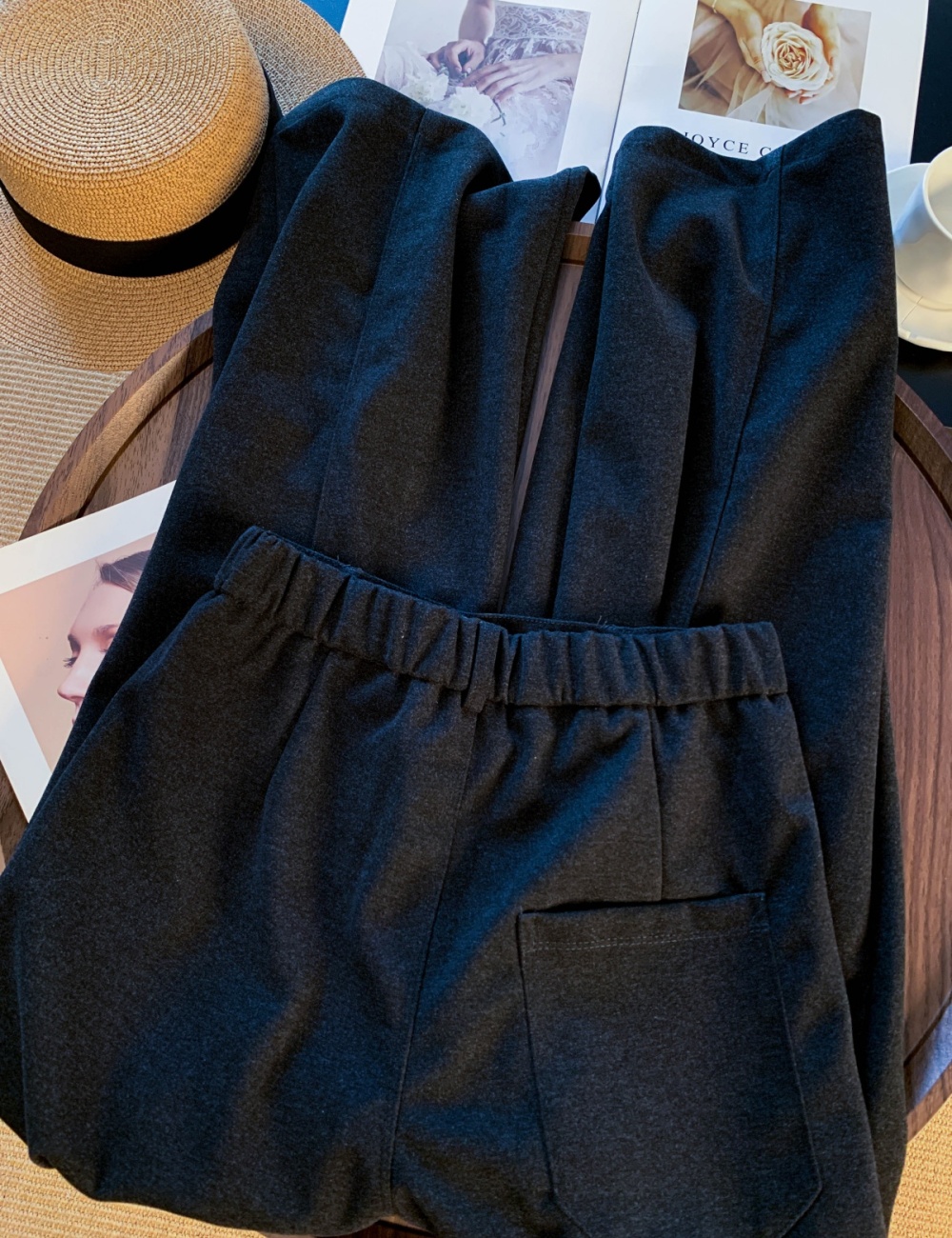 Thermal wide leg pants thick pants for women