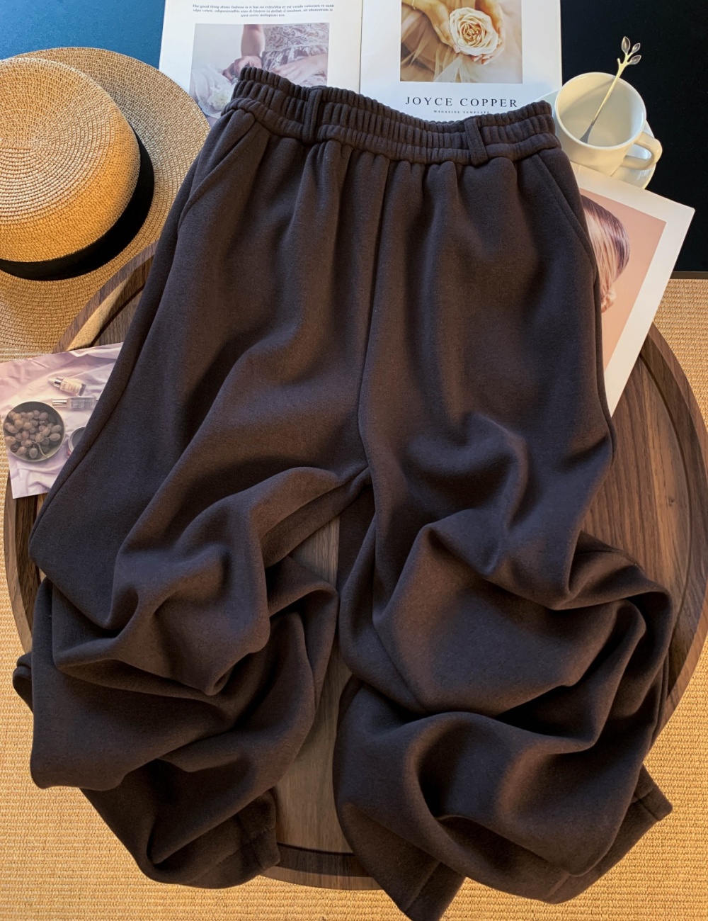 High waist wide leg pants winter casual pants for women