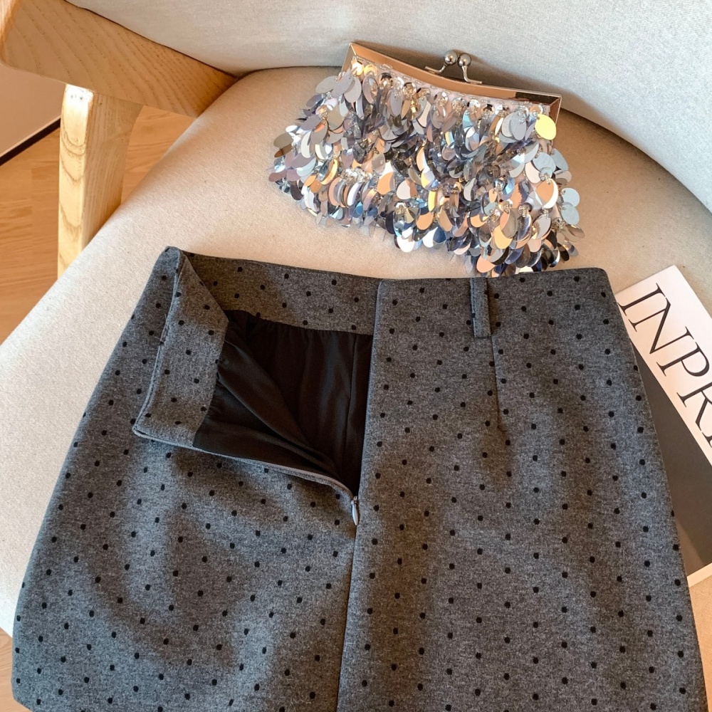 Slim package hip skirt polka dot short skirt for women