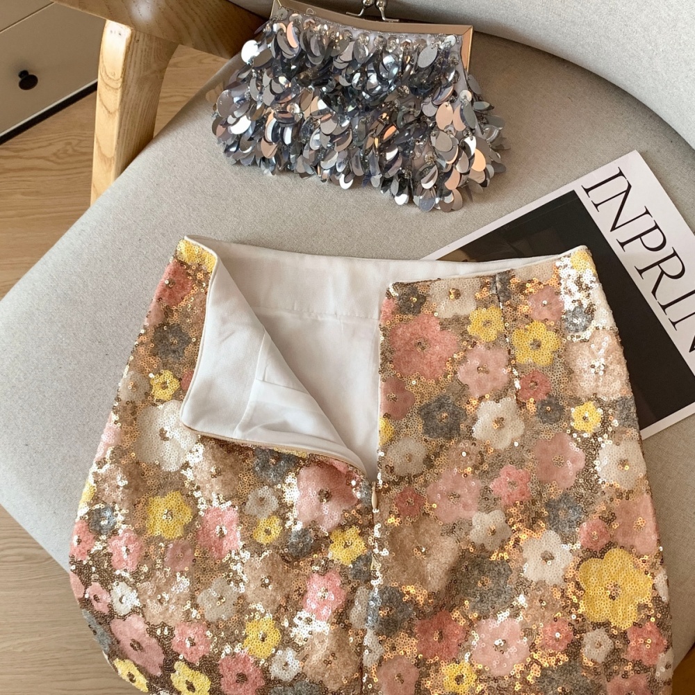 Sequins American style skirt A-line short skirt for women