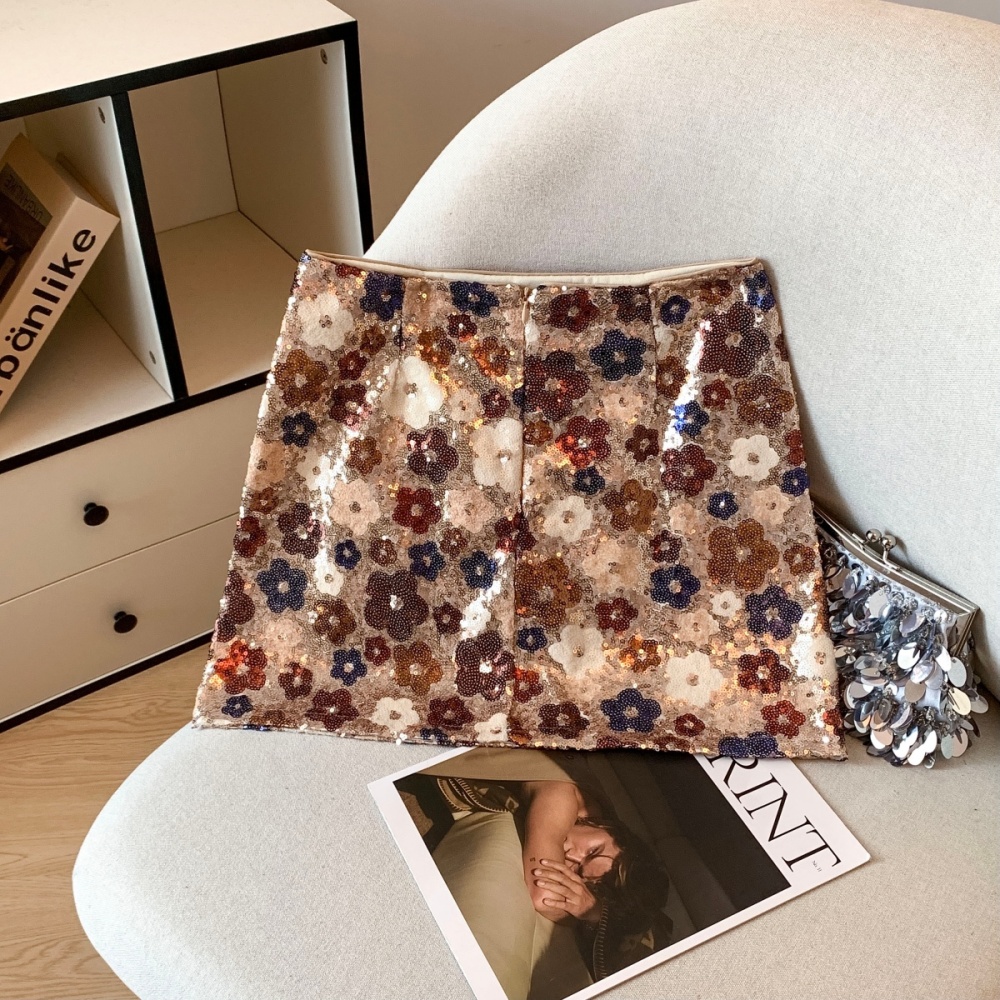 Sequins American style skirt A-line short skirt for women
