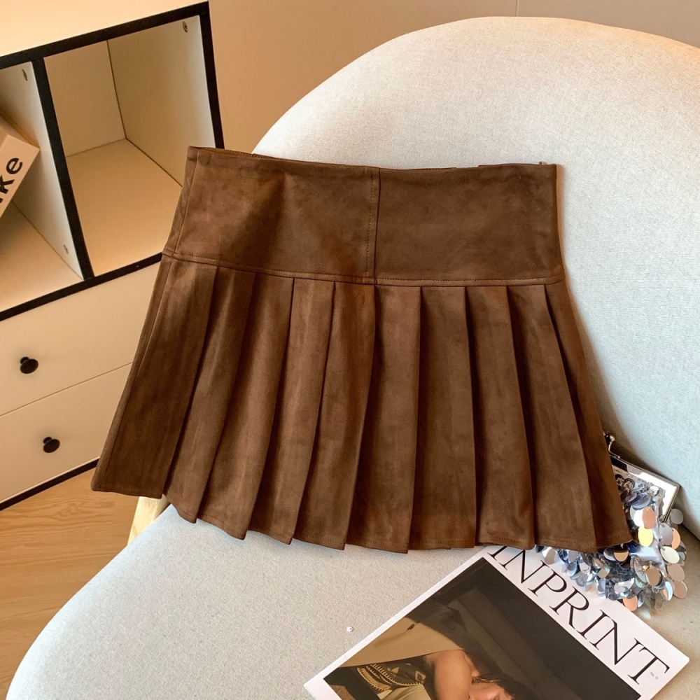 Frenum A-line student pleated anti emptied skirt for women