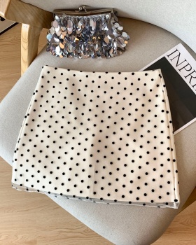 A-line polka dot short skirt package hip skirt for women