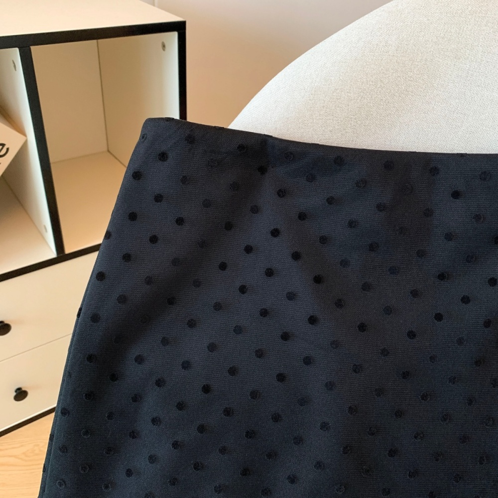 A-line polka dot short skirt package hip skirt for women