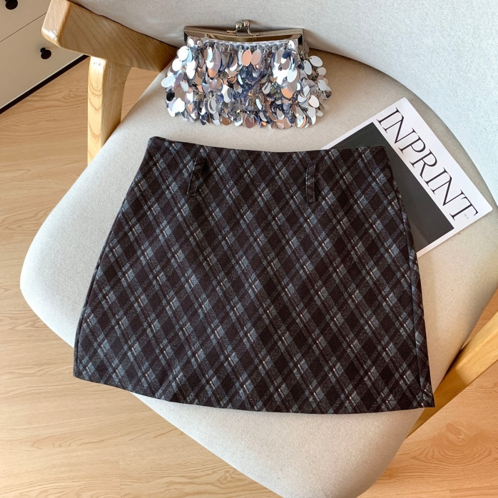 High waist Korean style skirt woolen short skirt