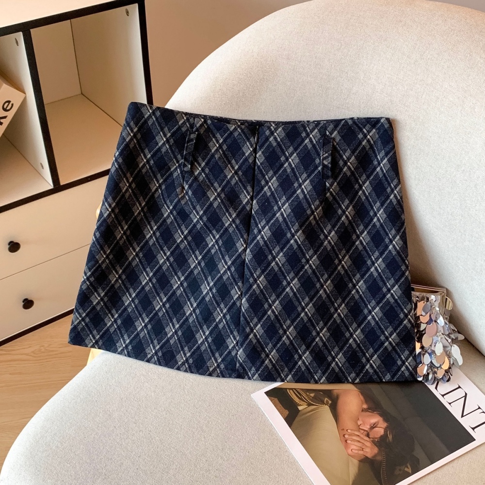 High waist Korean style skirt woolen short skirt