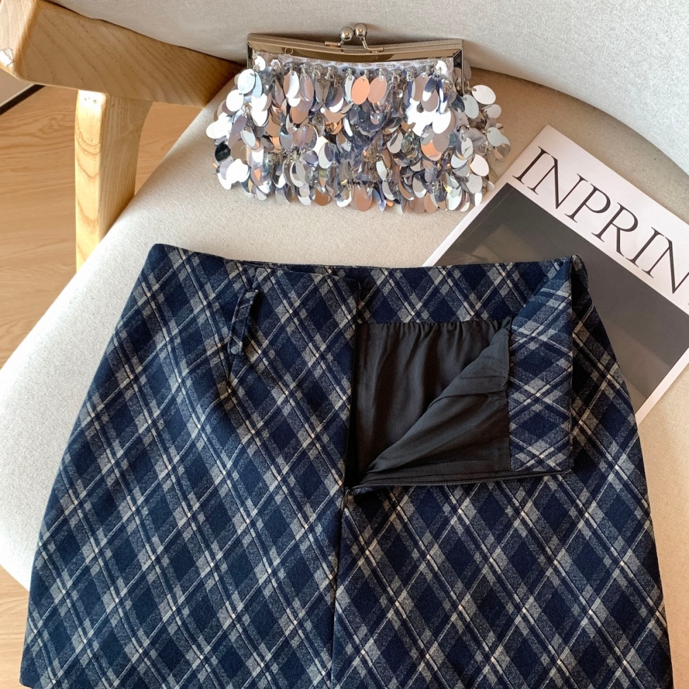 High waist Korean style skirt woolen short skirt