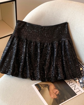 Autumn shiny sequins short skirt high waist bud skirt