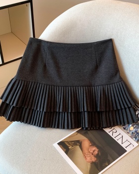 College style pleated short skirt A-line high waist skirt