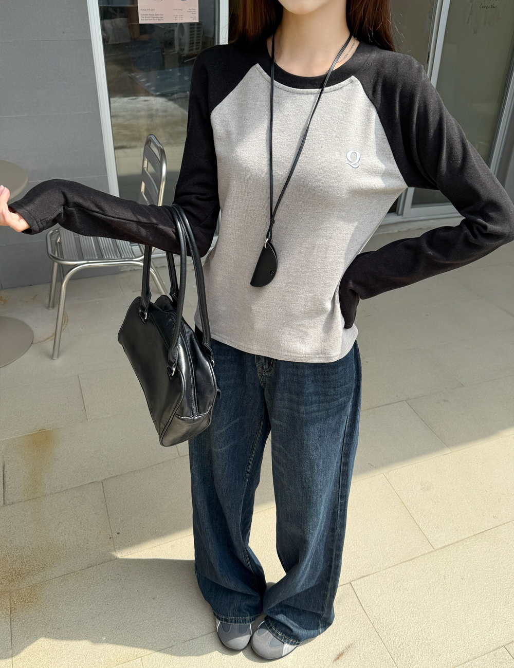 Raglan sleeve autumn T-shirt bottoming tops for women