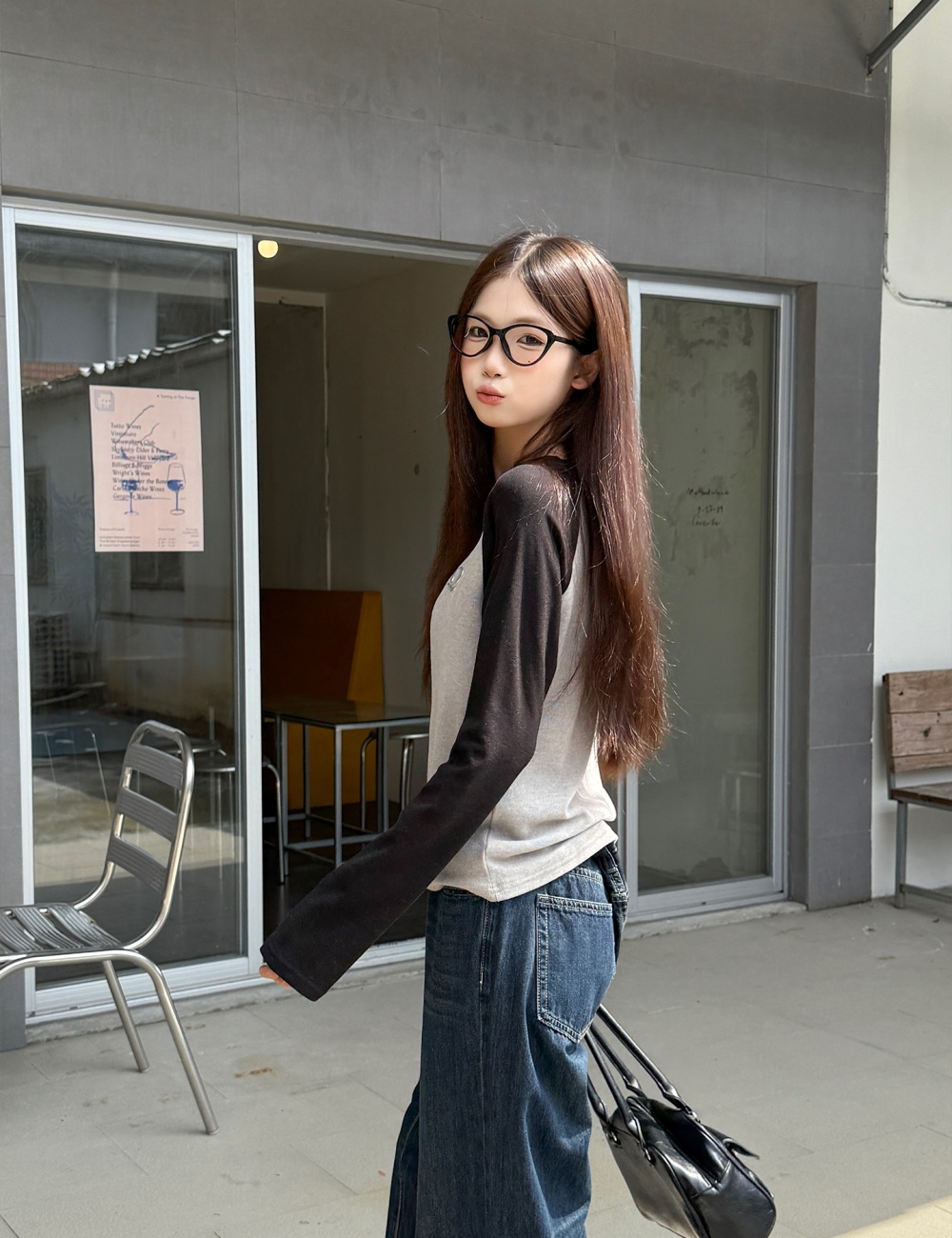 Raglan sleeve autumn T-shirt bottoming tops for women