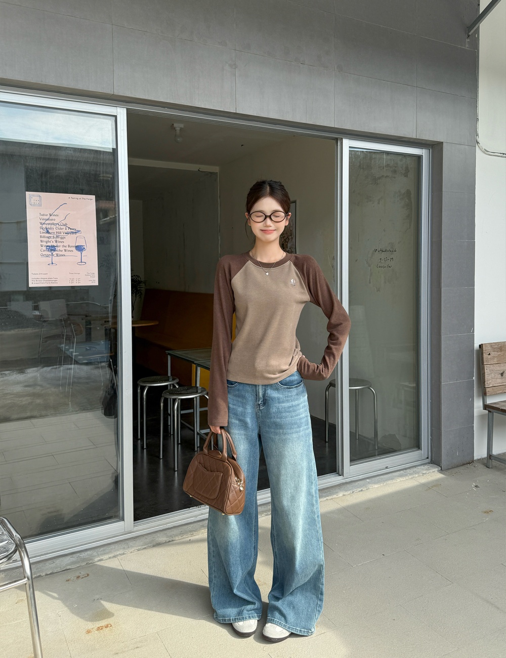 Raglan sleeve autumn T-shirt bottoming tops for women