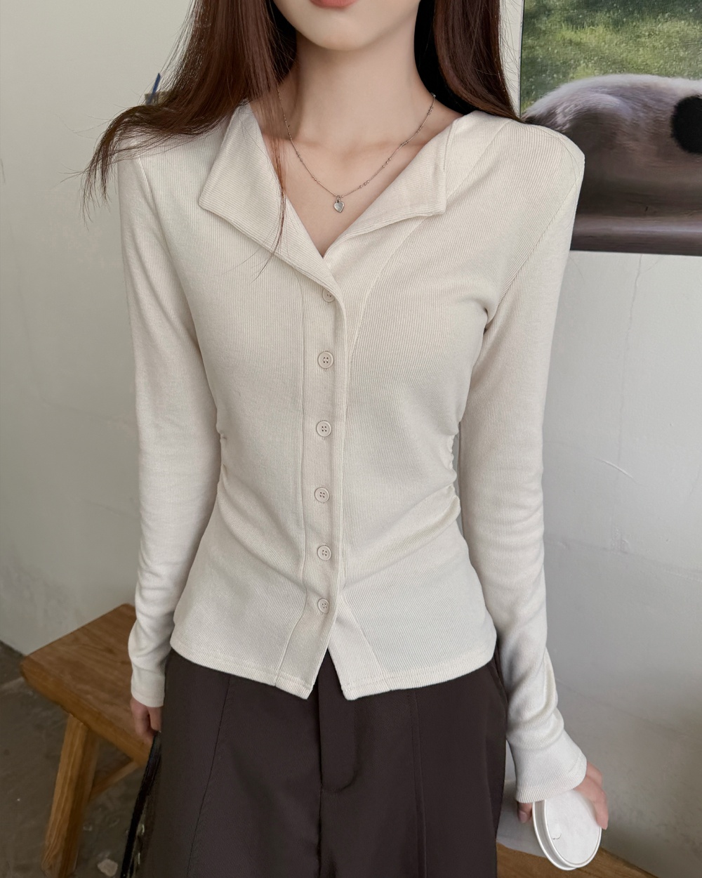 Inside the ride knitted cardigan gray tops for women