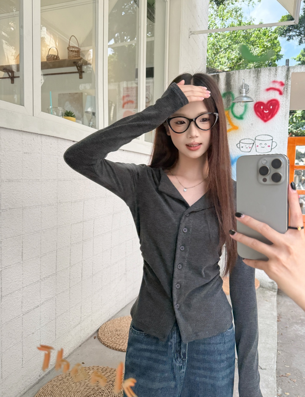 Inside the ride knitted cardigan gray tops for women