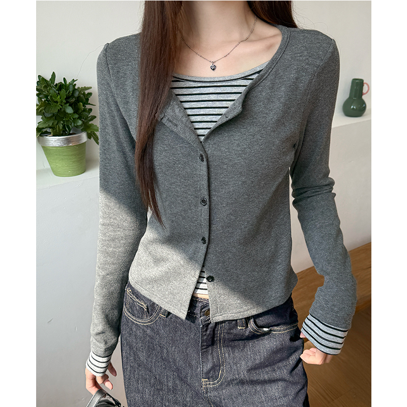Autumn short bottoming shirt inside the ride tops