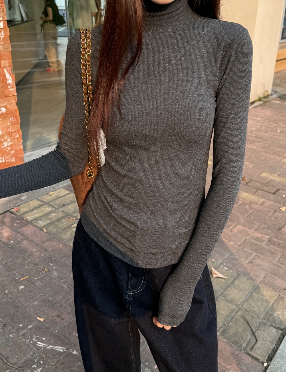 Tight bottoming shirt long sleeve T-shirt for women