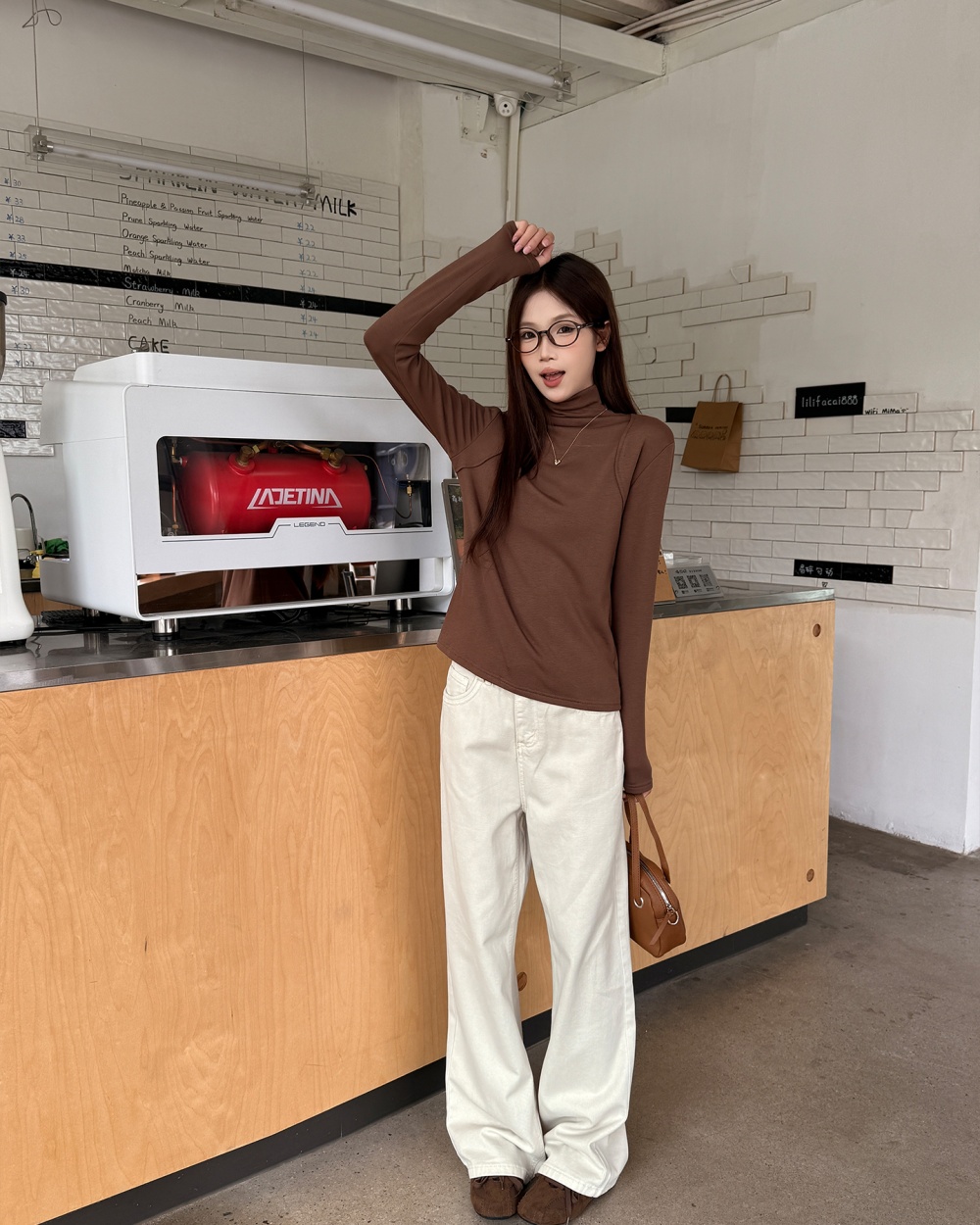 Western style slim bottoming shirt sueding tops for women
