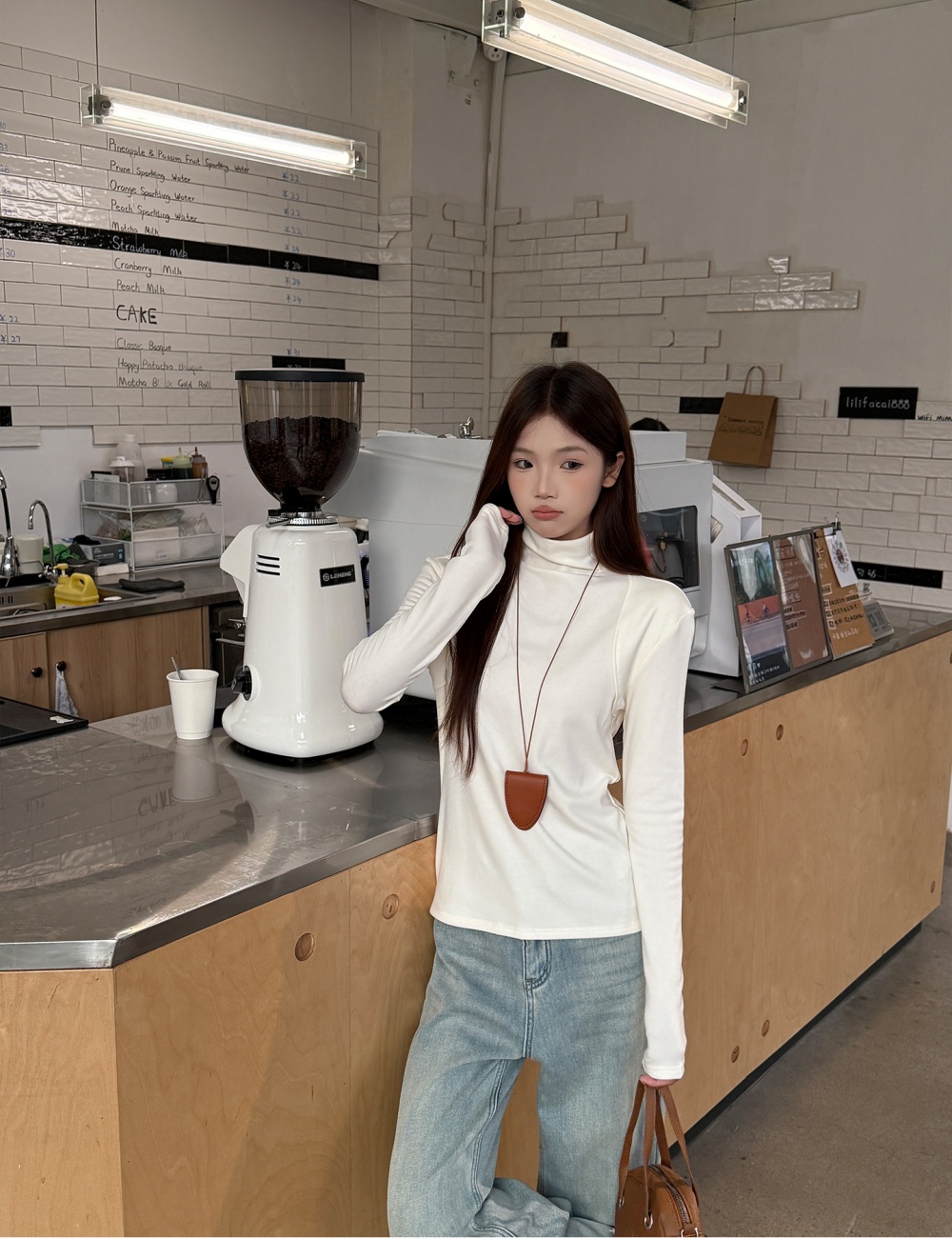 Western style slim bottoming shirt sueding tops for women
