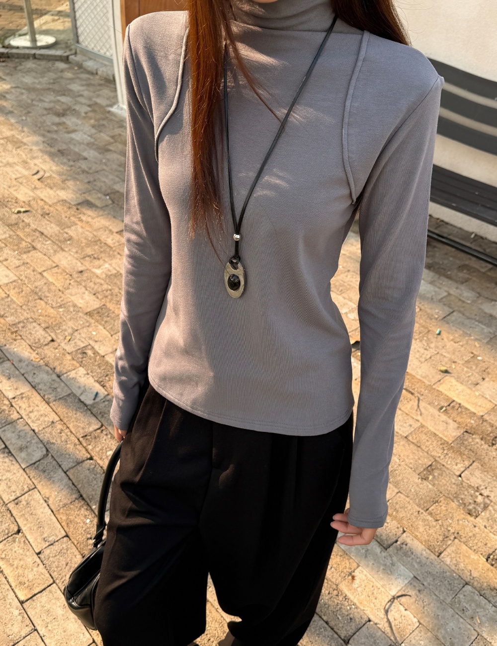 Western style slim bottoming shirt sueding tops for women