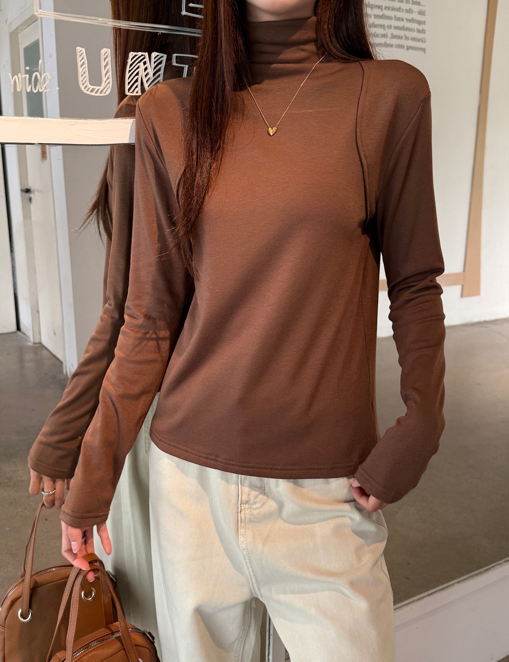 Western style slim bottoming shirt sueding tops for women