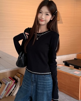 Mixed colors T-shirt spring bottoming shirt for women