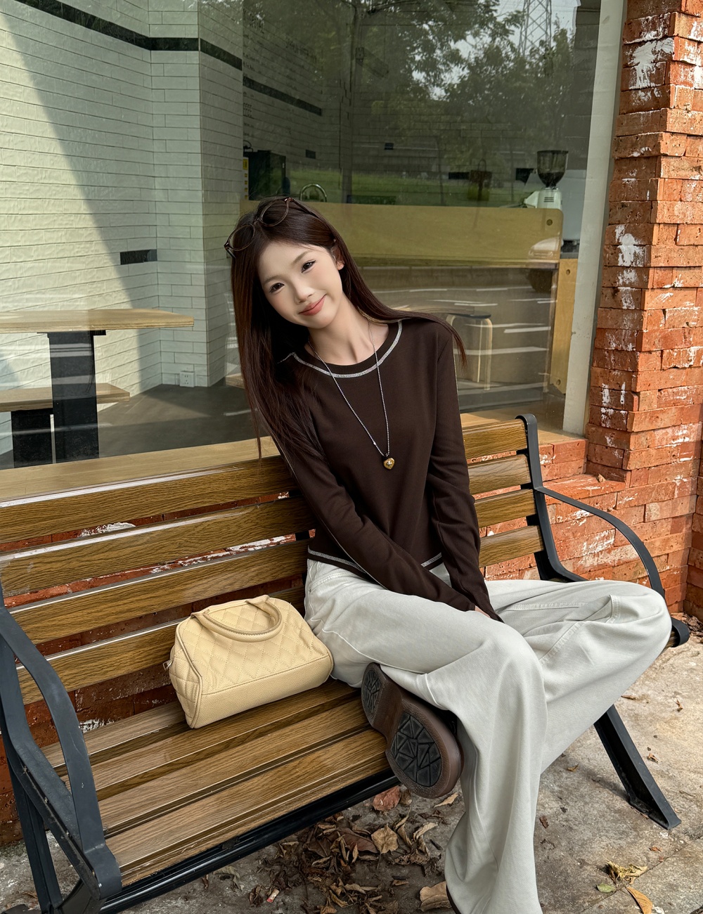 Mixed colors T-shirt spring bottoming shirt for women
