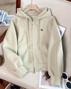 Hooded plus velvet hoodie autumn and winter tops for women