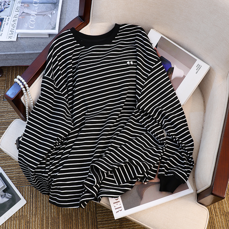 Plus velvet round neck T-shirt long sleeve bottoming shirt