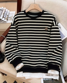 Pseudo-two complex hoodie autumn and winter tops