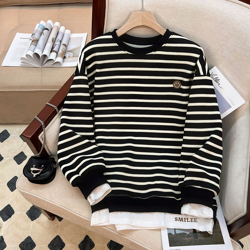 Pseudo-two complex hoodie autumn and winter tops