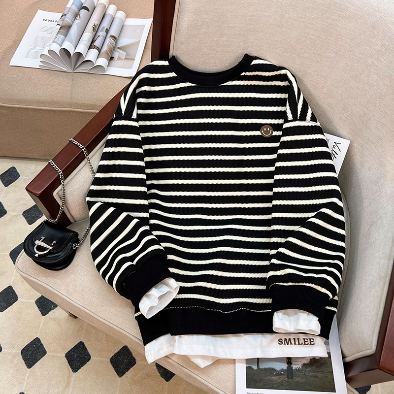 Pseudo-two complex hoodie autumn and winter tops
