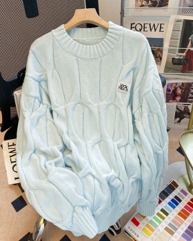 Bottoming long sleeve long tops thermal pure loose sweater