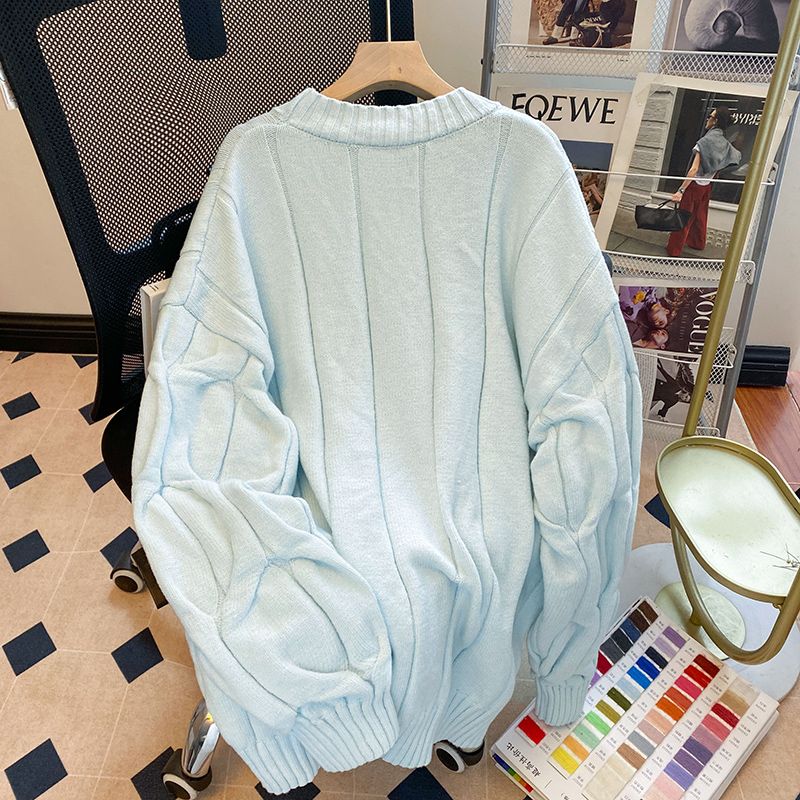 Bottoming long sleeve long tops thermal pure loose sweater