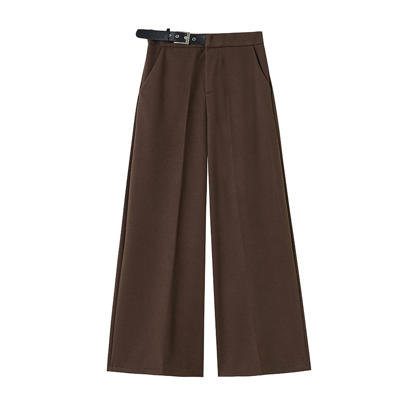 Drape thick long pants Casual wide leg pants