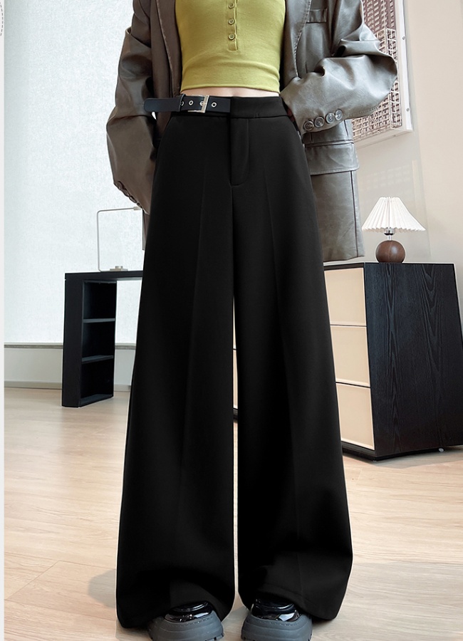Drape thick long pants Casual wide leg pants