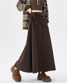 Slim all-match retro long thick skirt for women